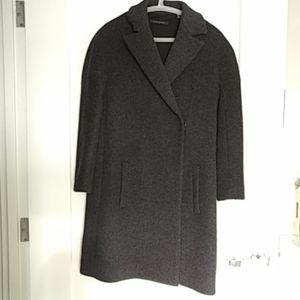 Elie Tahari dark grey wool flannel coat PXS